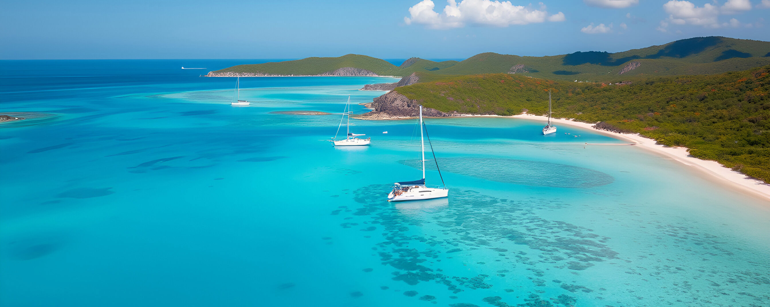 Caribbean Bay with boats